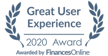 great user experience 2020 award by financesonline